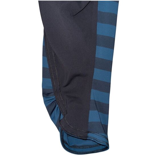 GUC Lululemon Run: TOP SPEED CROP PANT MICRO MACRO STRIPE ALBERTA LAKE BLACK 6 - Picture 4 of 5